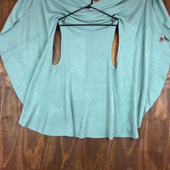 Anthropologie Look By M Womens Shawl Teal Everyday Cape Cardigan One Size - Picture 4 of 9